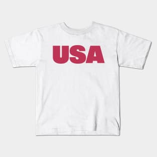USA Viva Magenta Typography Kids T-Shirt